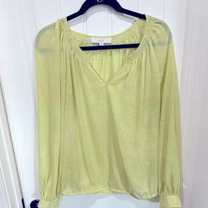 LOFT sheer yellow with black polkadot, sz medium